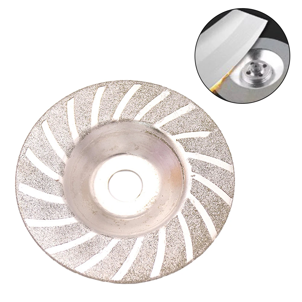 Disco de molienda con revestimiento de diamante, muela de disco de vuelta plana para amoladora angular, afilador de porcelana de vidrio grueso, 4 pulgadas, 80 granos, 1 ud.