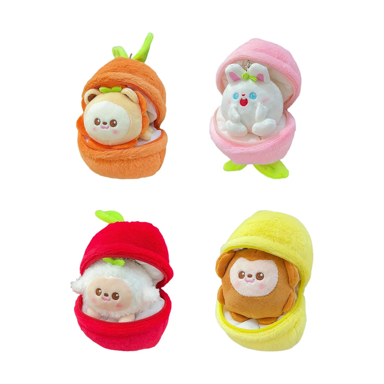 Fruit Keychain Soft Stuffed Doll Women Fruit Doll Plush Toy for Car Tote Backpac