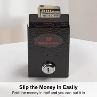 New Metal Cash Box with Key Reusable Winner Bank Pocket Sized Mini Lock Box 4