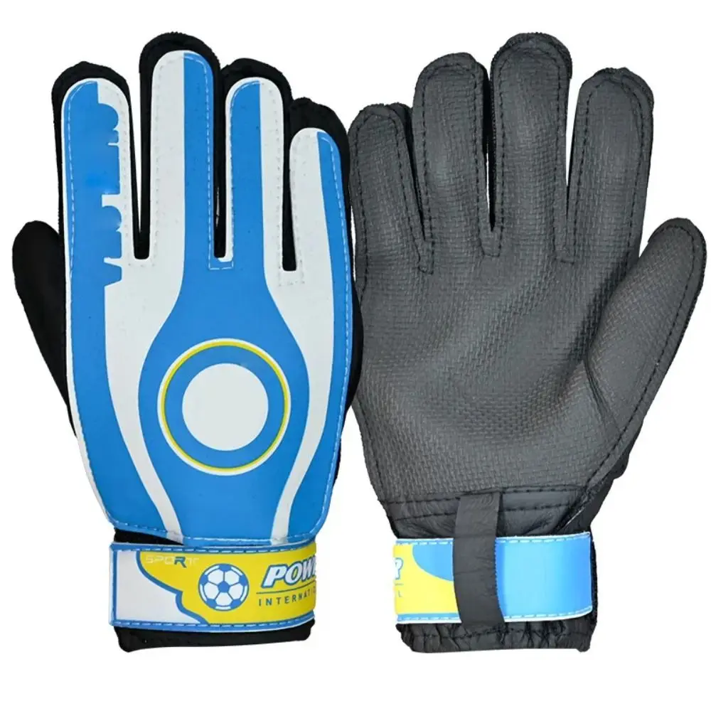 Professional Goalkeeper Gloves Team Logo Child Kids Football Soccer Goalie Gloves Non-slip Thicken Latex Glove Finger Save Guard