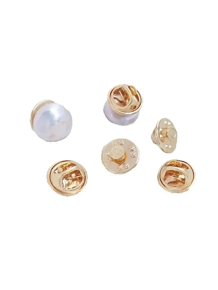 

14K gold pearl nail buckle collar buckle cardigan shawl buckle pin small Brooch collar pin manual DIY bayonet needle material