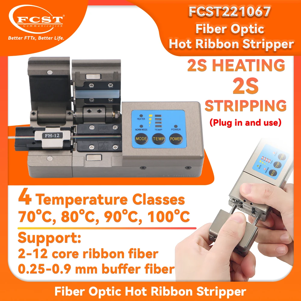 Fcst ftth Glasfaser-Thermoband-Abstreif zange 70 ℃ 80 ℃ 90 ℃ 0,25 ℃ für Band faser-30mm Pufferfaser-Abisolier werkzeuge