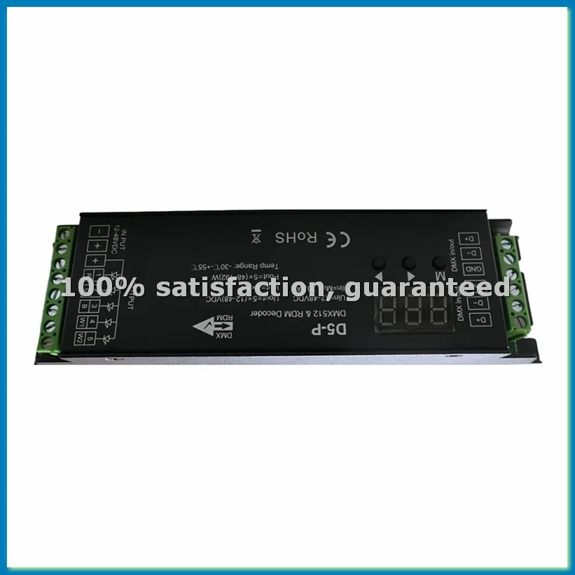 

5-канальный декодер с цифровым дисплеем RDM, диммер DMX512, контроллер PWM RGBCCT для светодиодных модулей Light-A10G