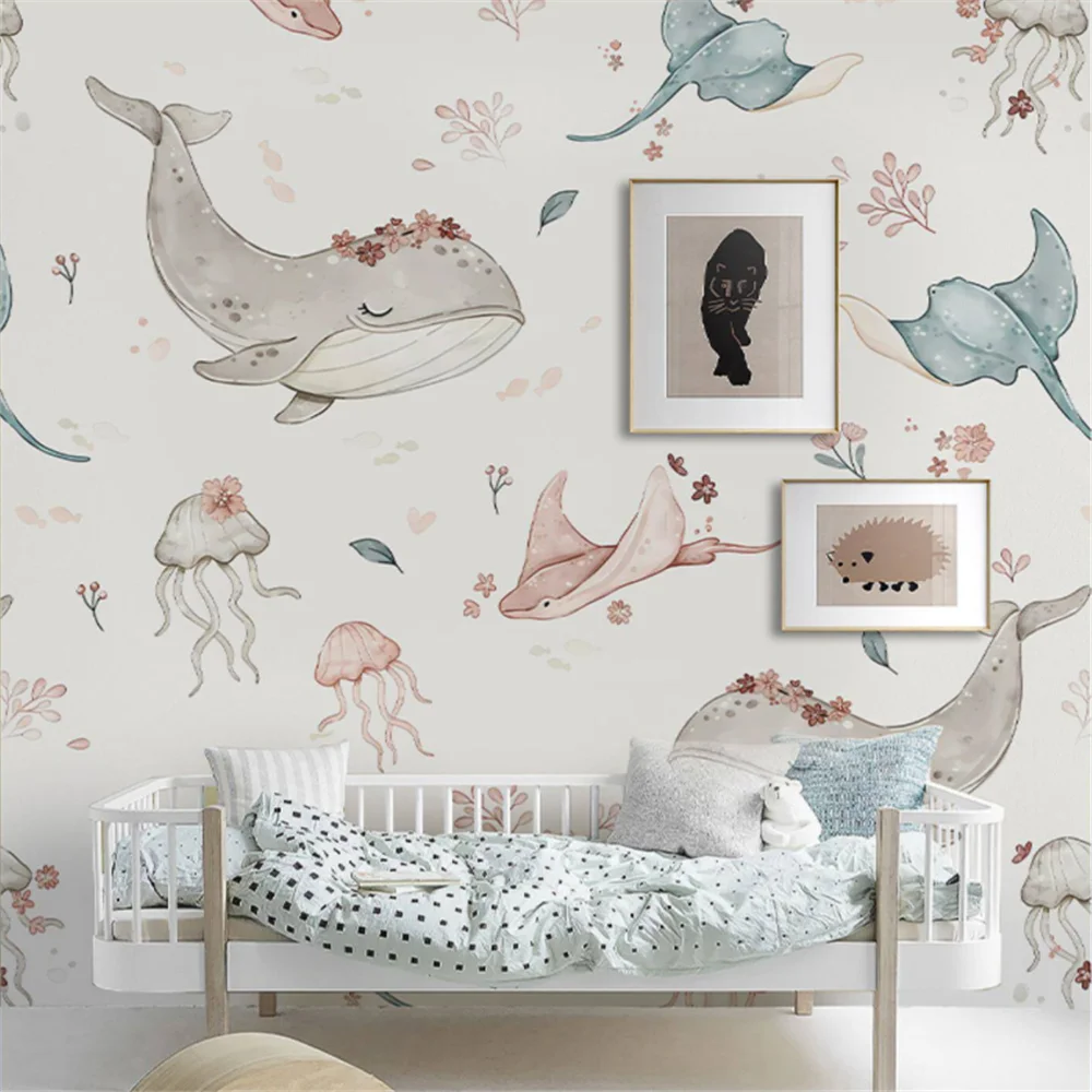 

custom Underwater World Aquarium wallpaper living room Theme Backdrop 3D photo wall paper bedroom sofa wall mural paper painting