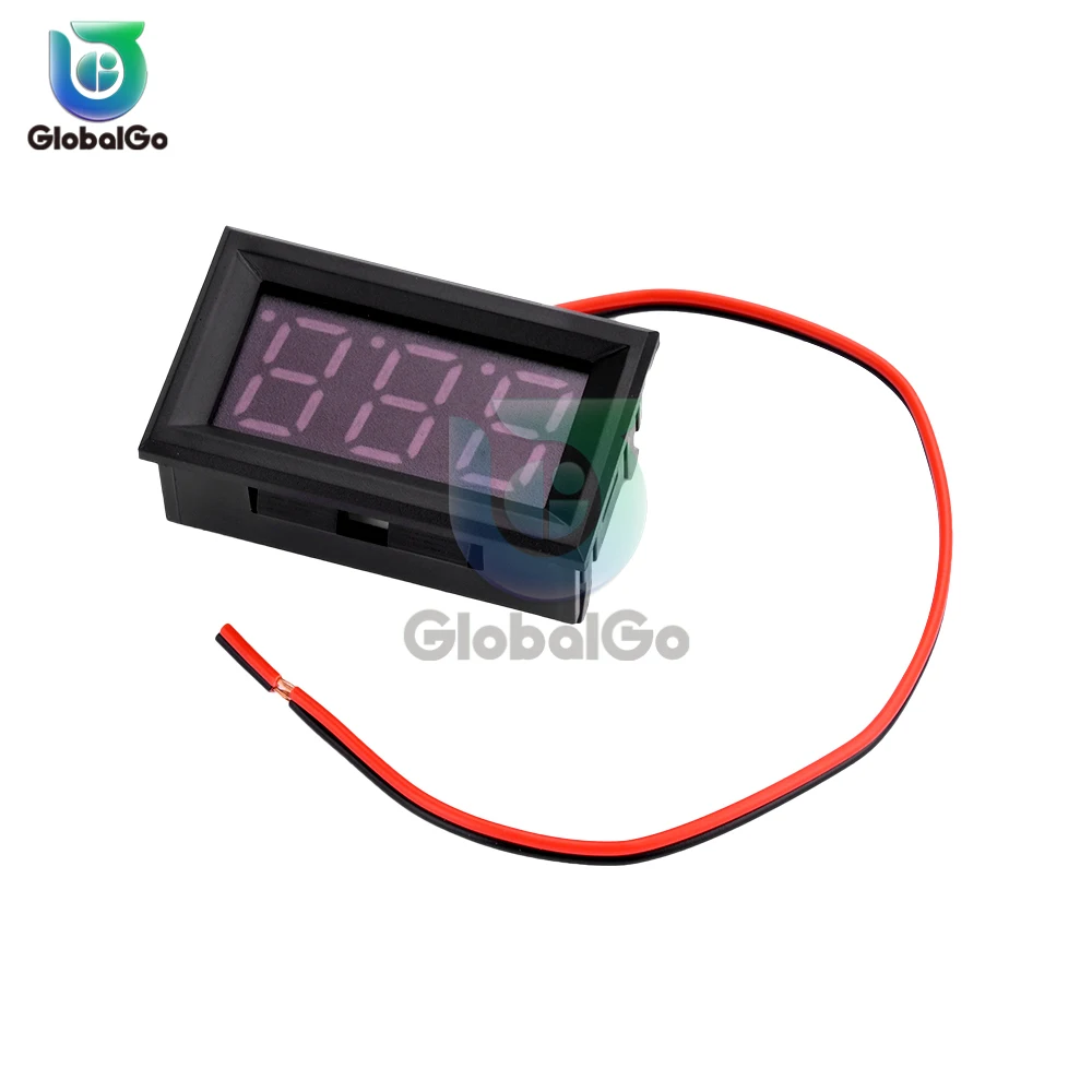 AC 70-500V 0.56 "أدى الفولتميتر الرقمي الجهد متر أداة أداة فولت 2 سلك أحمر أخضر أزرق عرض 110 فولت 220 فولت ديي 0.56 بوصة