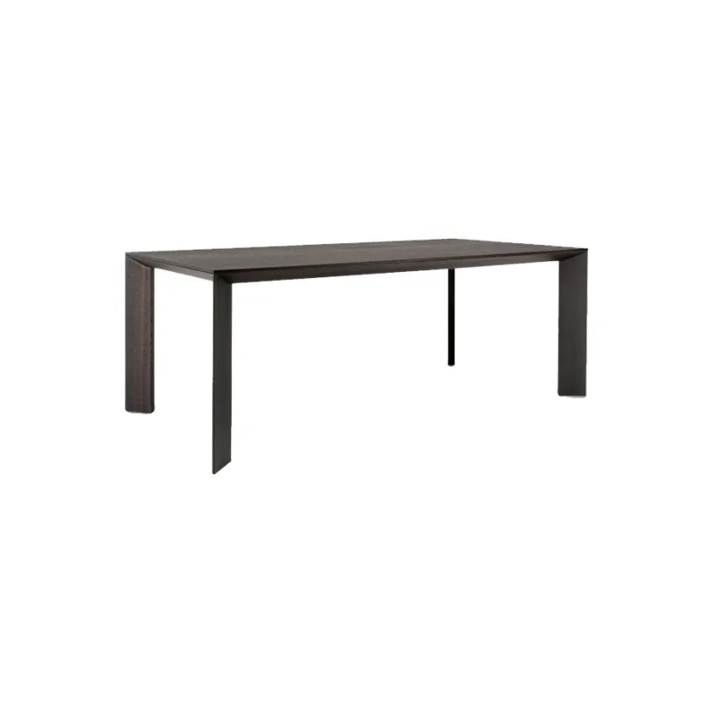 

Rectangle household modern simple light luxury smoked ash wood table