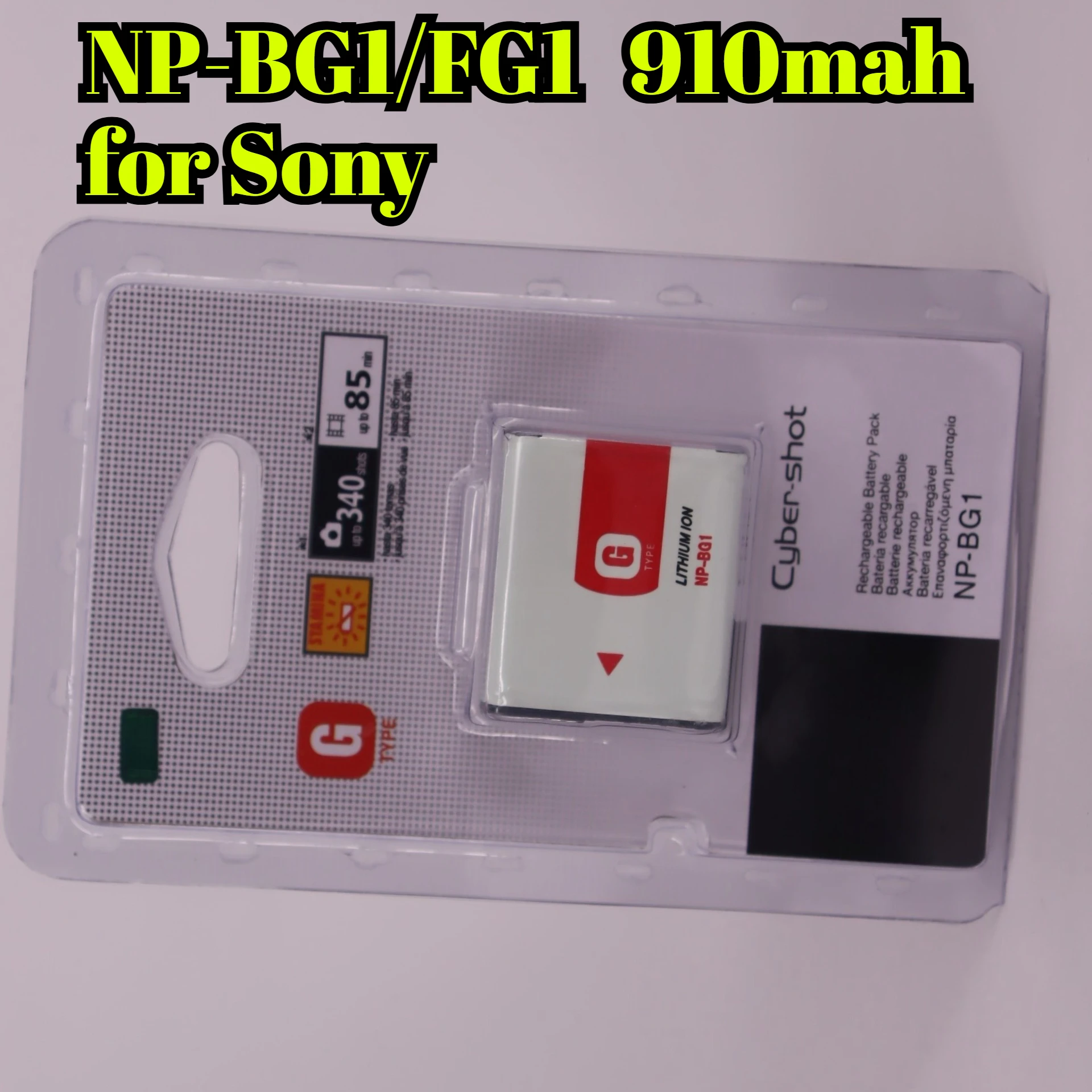 NP-BG1 NP-FG1 Bateria recarregável de íon-lítio 910mAh Substituição para Sony DSC-T100 H50 W300 W55 W200 T200 Decodificação completa