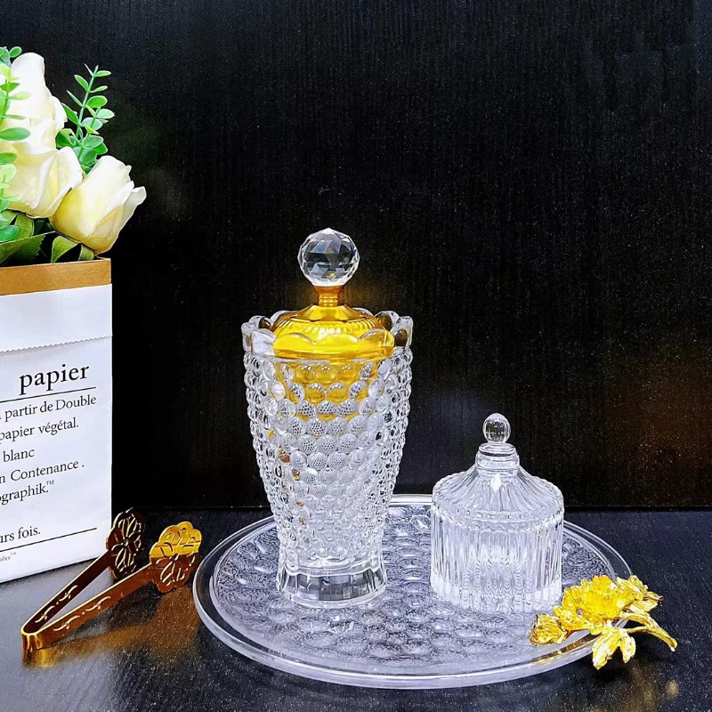 2022 New Arrived Luxury Arabic Crystal Glass Incense Burner Holder Home Decoration