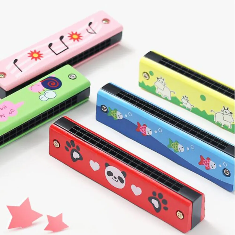 

16 Holes Harmonica Mouth Organ Kids Exquisite Light-weight Design Wooden-Harmonica Designed Educational Toy Harmonica