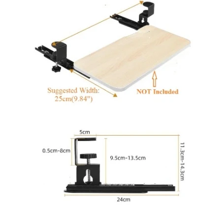 

1Pair Pull Out Slide Easy Clamp On Keyboard Tray Under Desk ---No Wooden Panel Included