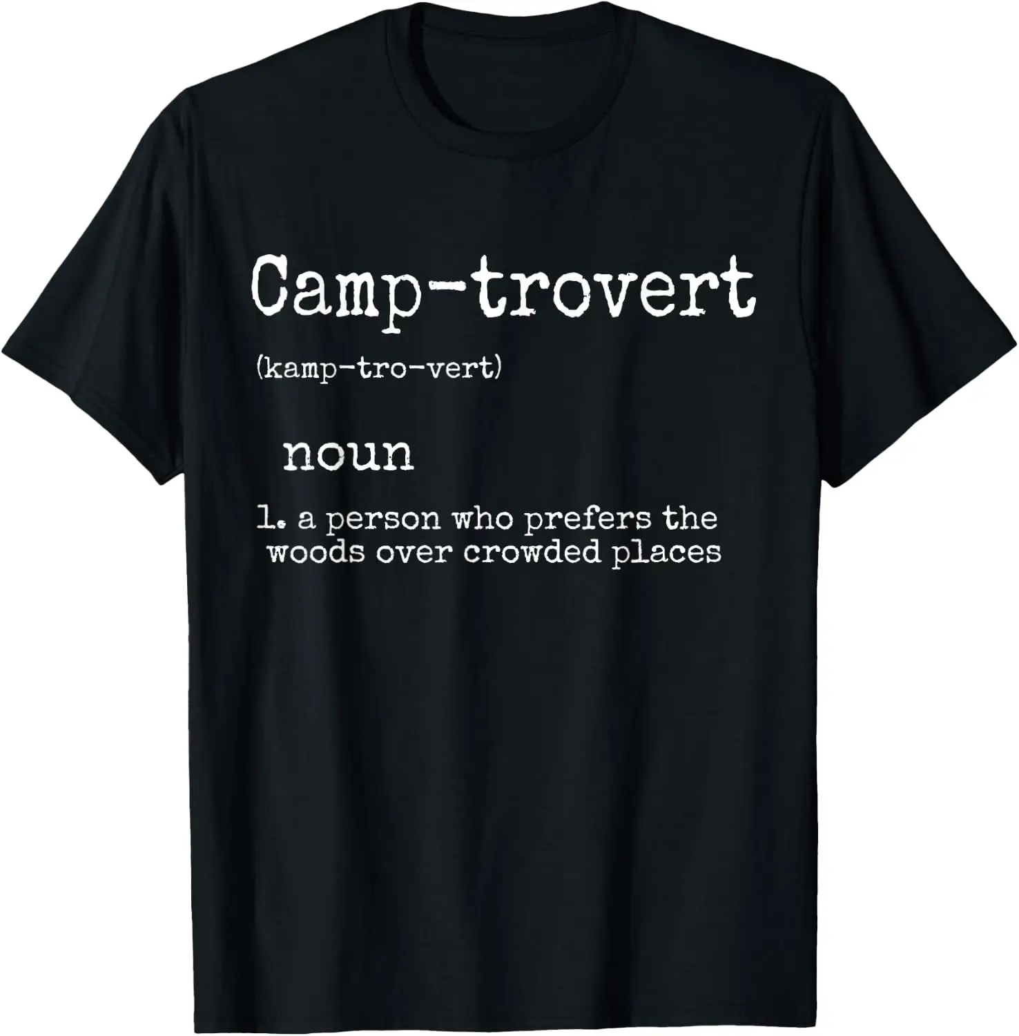 Camping Gifts For Men Women Funny Camper Camp-Trovert T-Shirt 100% Cotton Trendy Y2K Short-Sleeve Tee-Soft, Quick-Drying,