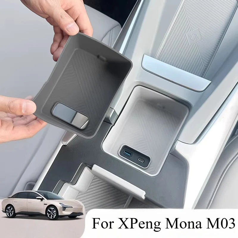 

For XPeng Mona M03 Central Control USB Slot Original Car Color Storage Box Special Accessories Interior Automobiles Accessories