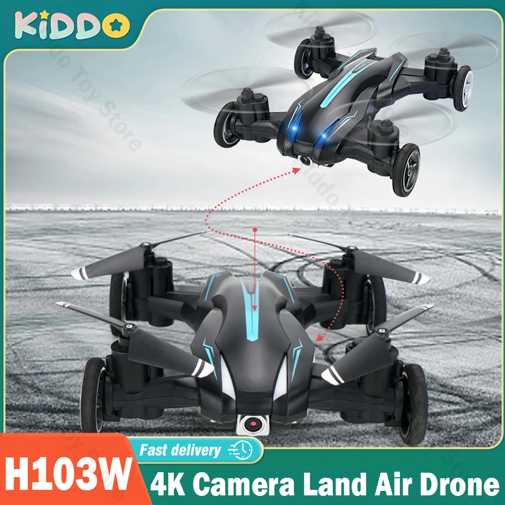 JJRC H103W RC Drone Land Air Dual Mode 4K Camera WIFI FPV LED Light Remote Control Aircraft 360 Flip Helicopter Toys for Child