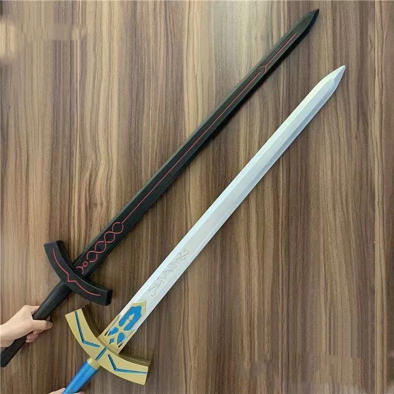 

114 см косплей Fate Stay Night Saber Arthur Pendragon черный, белый цвет Excalibur деревянный меч костюм вечерние сцены аниме шоу реквизит