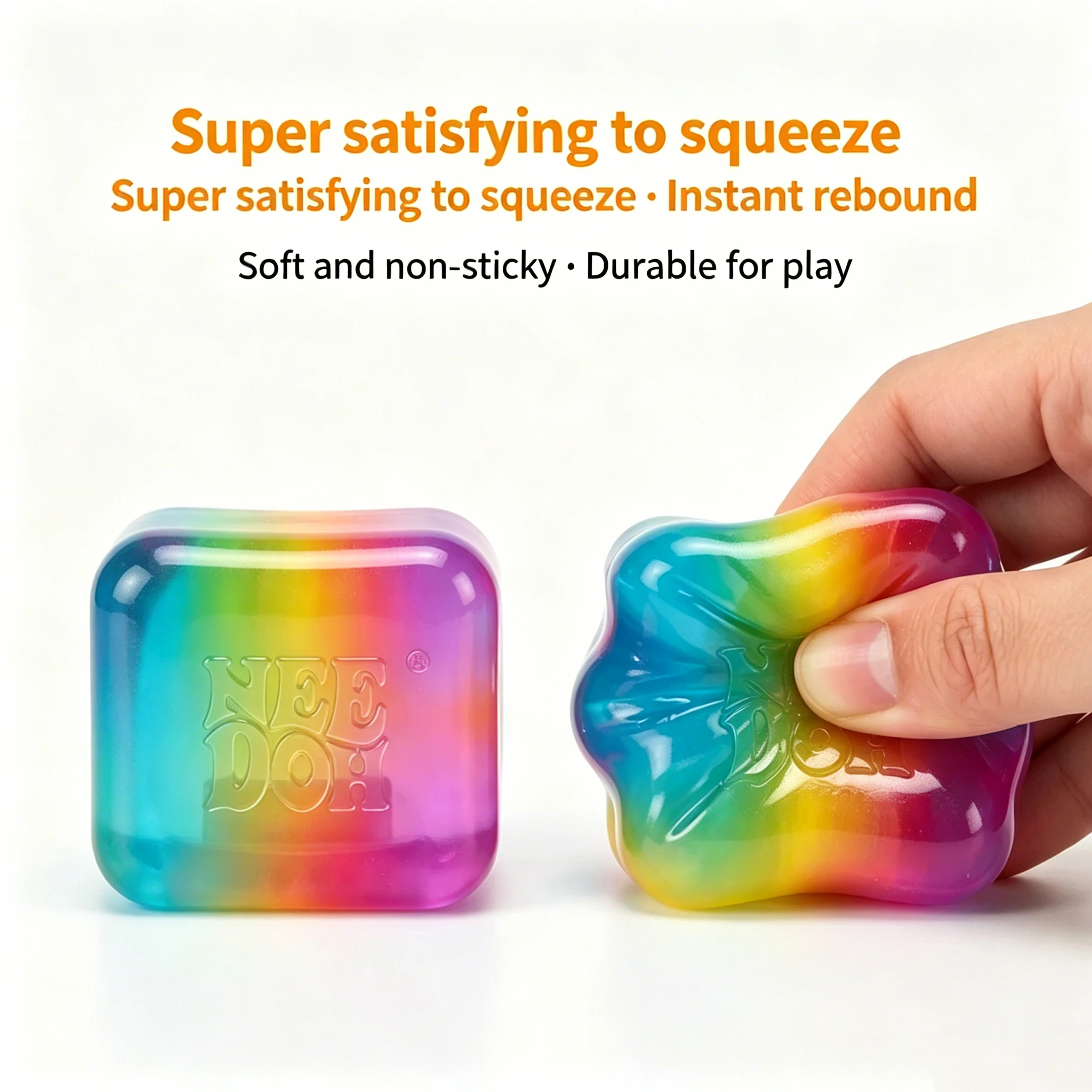 Schylling NeeDoh Rainbow Cube - Fidget Cube Original reseña y precio