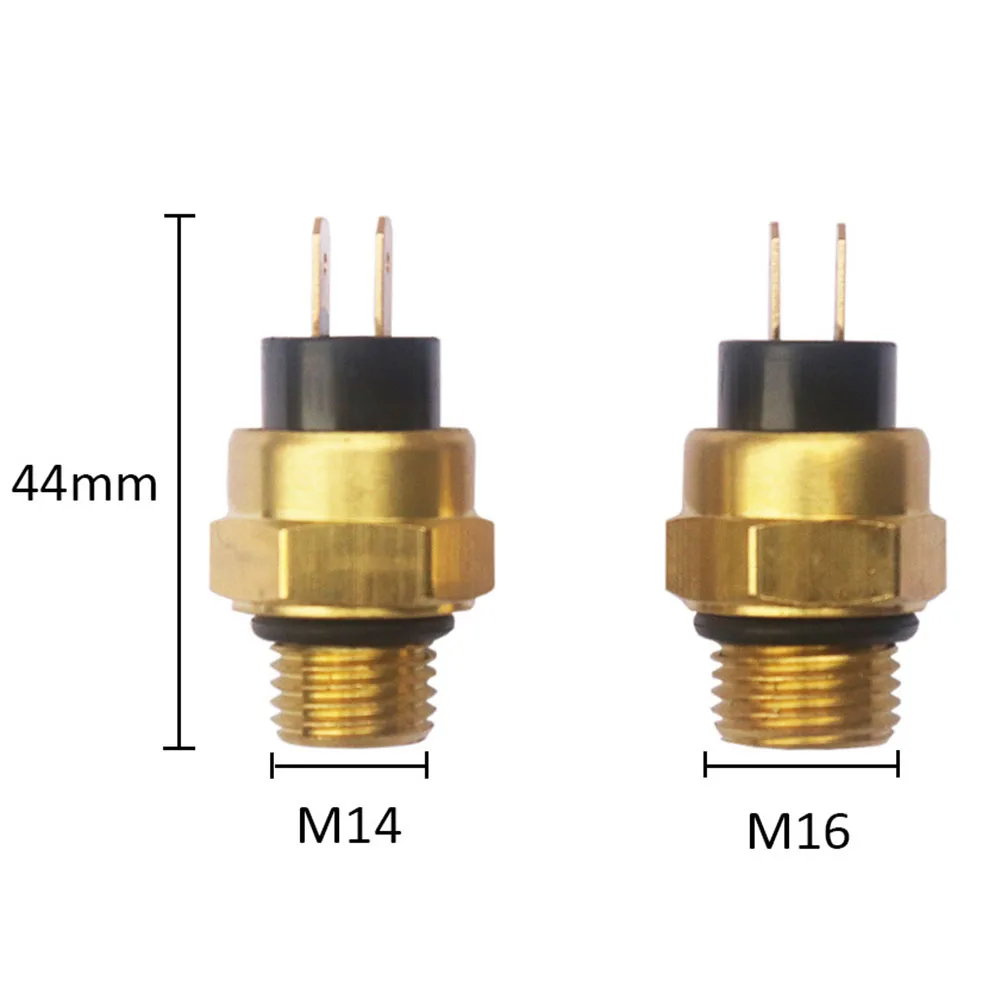 Imagem -03 - Sensor de Temperatura do Radiador da Motocicleta Ventilador Refrigerante de Latão Interruptor Termostato Sensor de Temperatura da Água M14 x 1.5 M16 x 1.5 mm