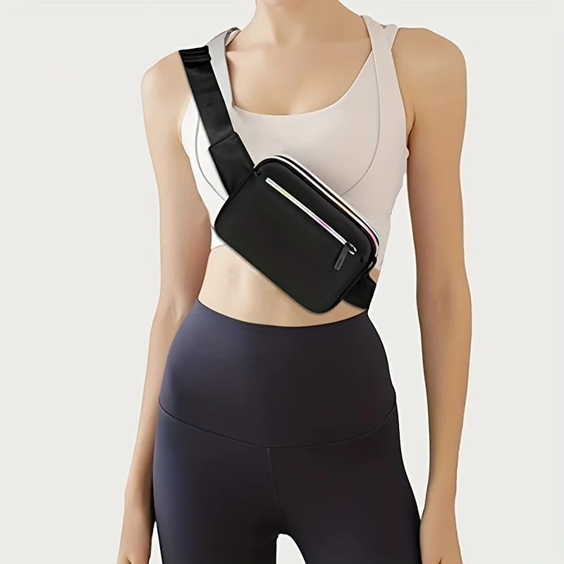 

Simple Fashion Waist Bag, Women's Zipper Front Fanny Pack With Adjustable Strap