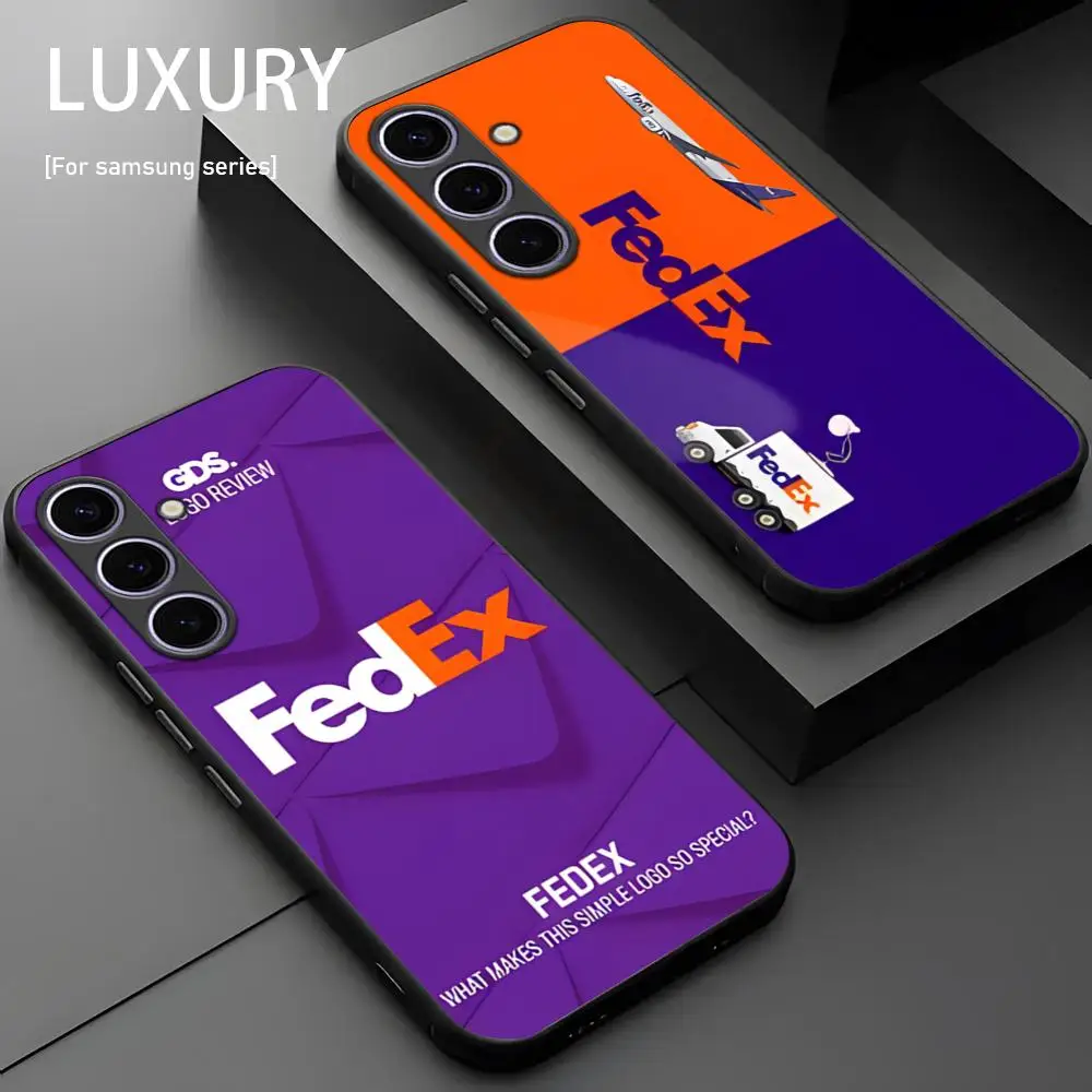 Vogue F-fedex Brand Phone Case For Samsung Galaxy S25 S24 S23 S22 S21 S20 Plus Ultra Note20 Soft Black