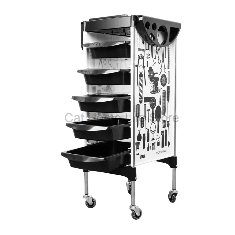 Italian Style Storable Trolley Originality Barber Shop Multifunctional Trolley Modern Nail Salon Furniture Skjuta En Vagn HBSC