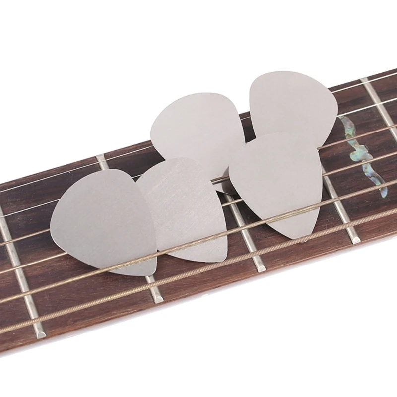 10Pcs Stainless Steel Metal Guitar Pick Replacement Guitar Plectrum Pick Guitar Accessory for Bright, Vibrant Sounds