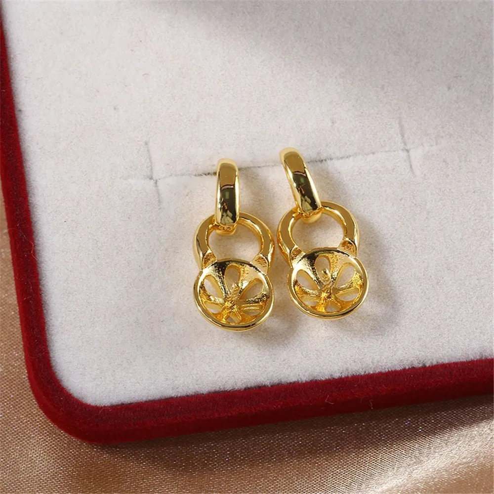 DIY Pearl Earring Accessories,14K Gold Plated Brass Metal Square Earwires Earring Fixtures Fasteners For Jewelry Making