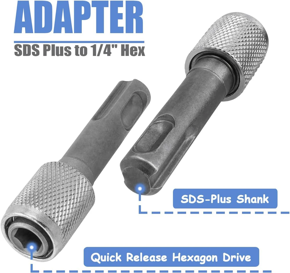 Electric Hammer Conversion Connecting Rod Sleeve SDS Round Shank 1/4 Hex Shank Adapter Converter Impact Drill Head Adapter