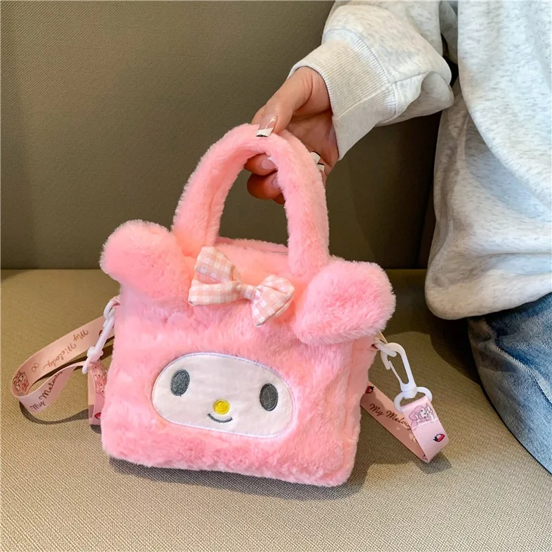 Sanrio Tas Kawaii Kuromi Cinnamoroll My Melody Cartoon Anime Pluche Handtas Cosmetische Tas Reizen Opbergtas Vrouwen Meisje Geschenken