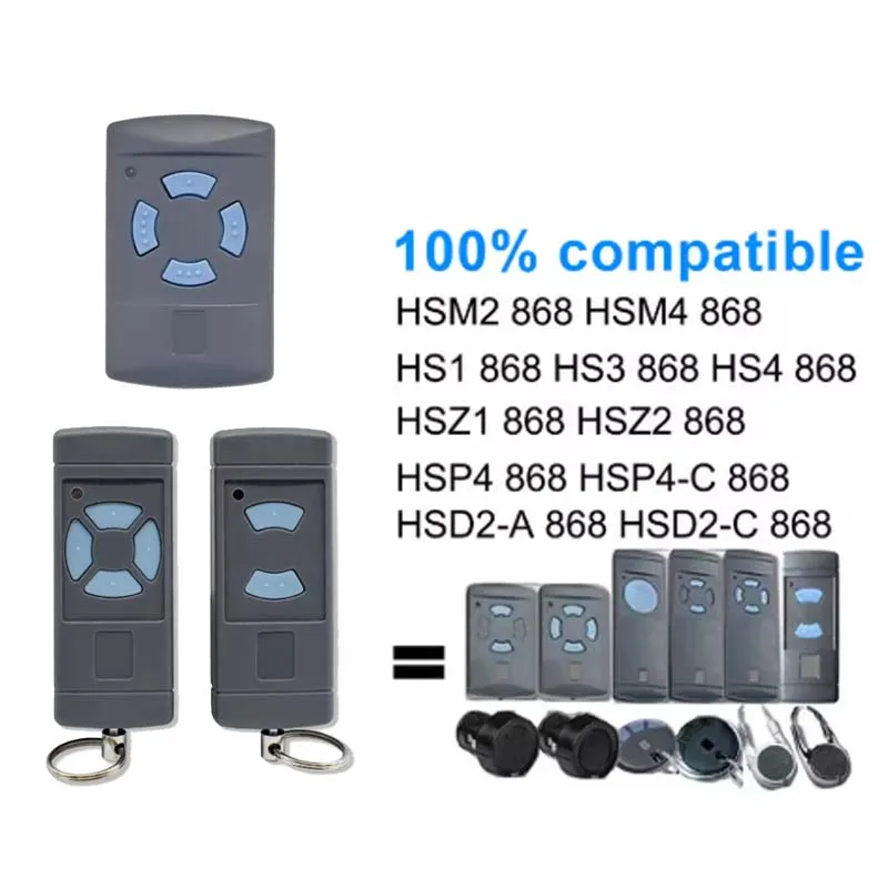 HORMANN HSE2 HSE4 868MHz Gate Door Remote Control Compatible With HSM2 HSM4 HS2 HS4 868 Blue Button Transmitter Garage Opener