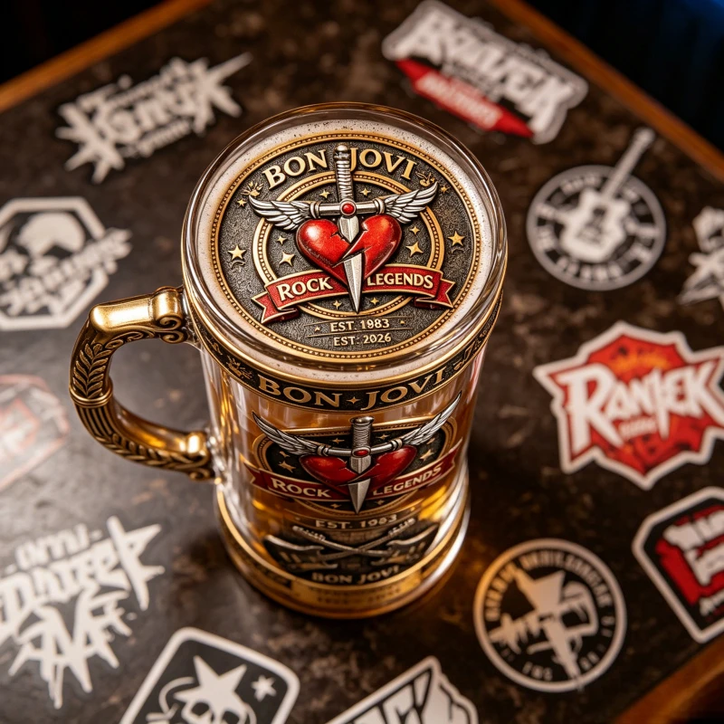 Bon Jovi Rock Legend Themed Be - Beer Mug Handled review and price
