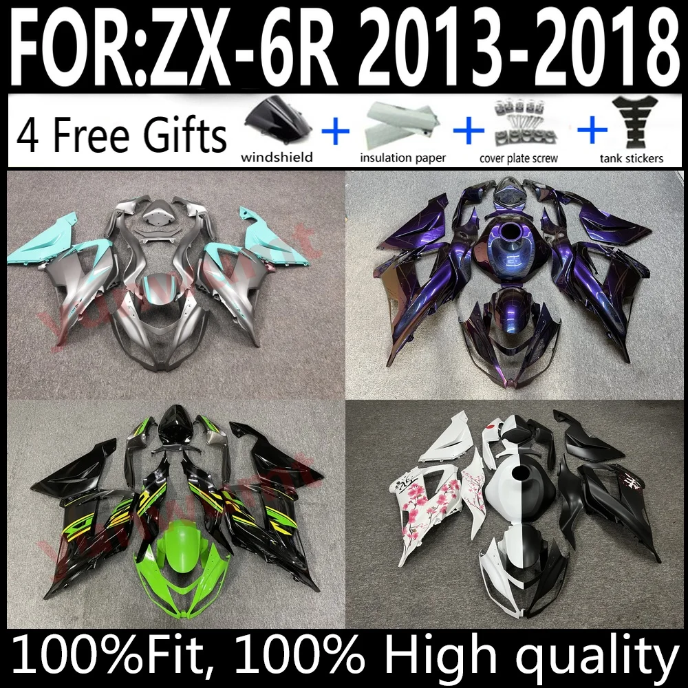 

Injection Molded ABS Fairing Kit For Kawasaki Ninja ZX-6R 636 2013-2018 Bodywork Cowling Set High Quality Factory Direct Fit