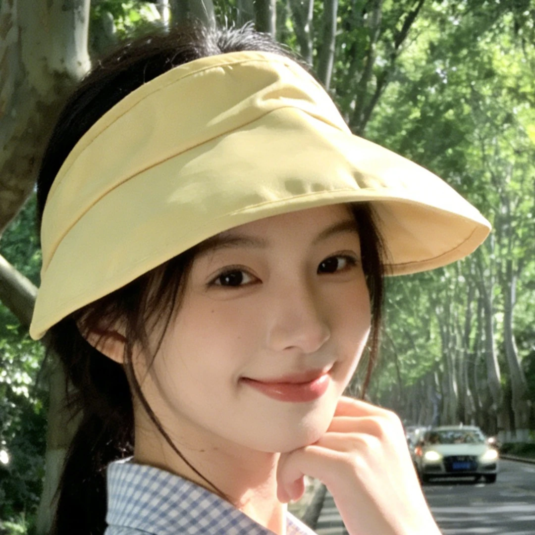 Sunscreen hat women's summer new UV protection folding sun hat showing face small breathable bucket hat outdoor