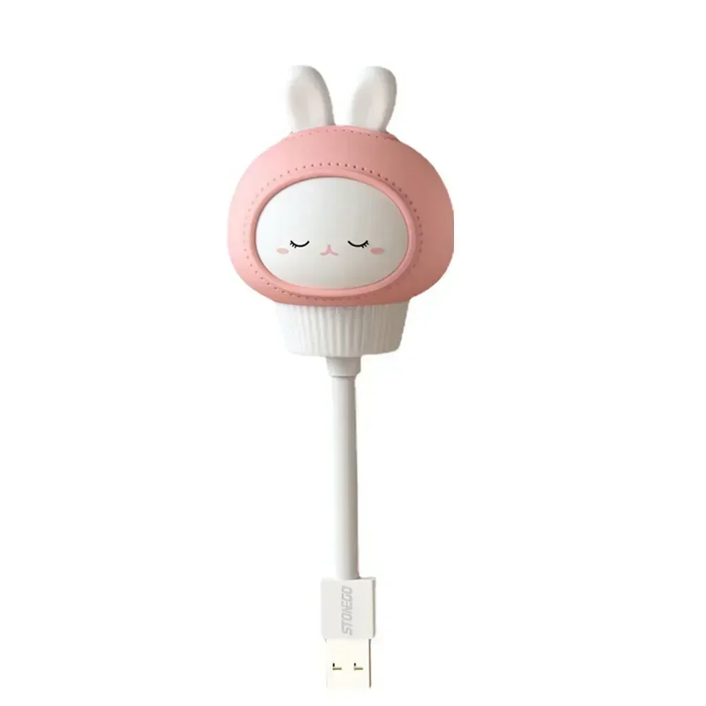 น่ารักการ์ตูนหมีกระต่ายแมว Night Light USB LED โคมไฟข้างเตียงพร้อมรีโมทคอนโทรลของขวัญสําหรับห้องนอนเด็กตกแต่งแสงแปลกใหม่