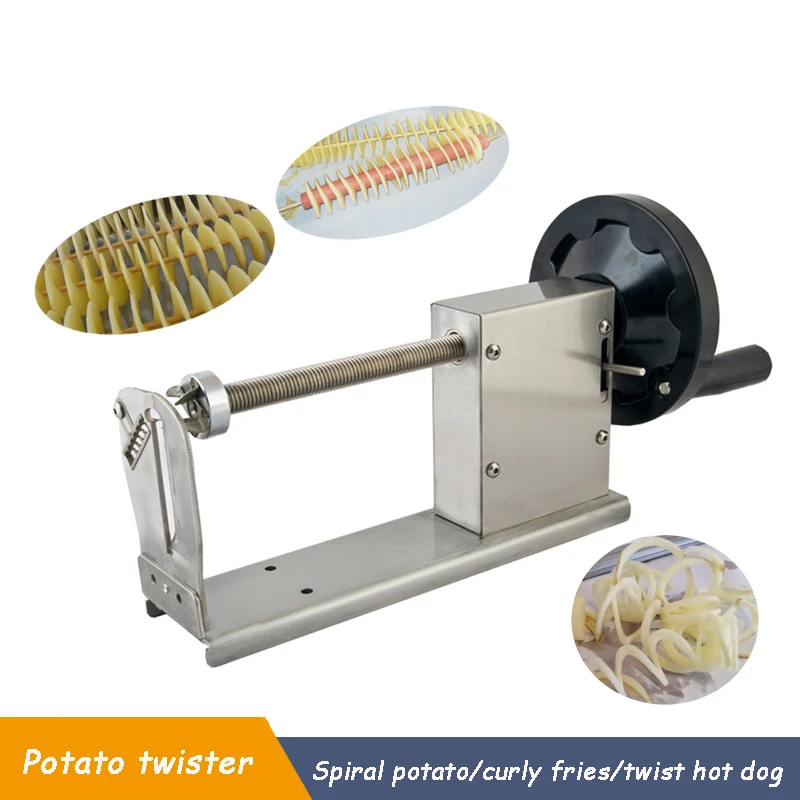 Multifunction 3in1 Tornado Potato Cutter French Fries Slicer Spiral Potato Cutting Machine Manual Stainless Steel Potato Twister