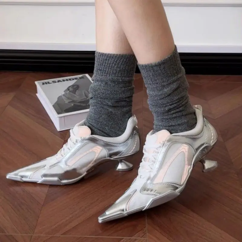 

Strange Style Women Shoe Exquisite Pointed Tip Mesh High Heels Fashion High Heels Sneaker for Woman Designer Shoes Zapatos Mujer