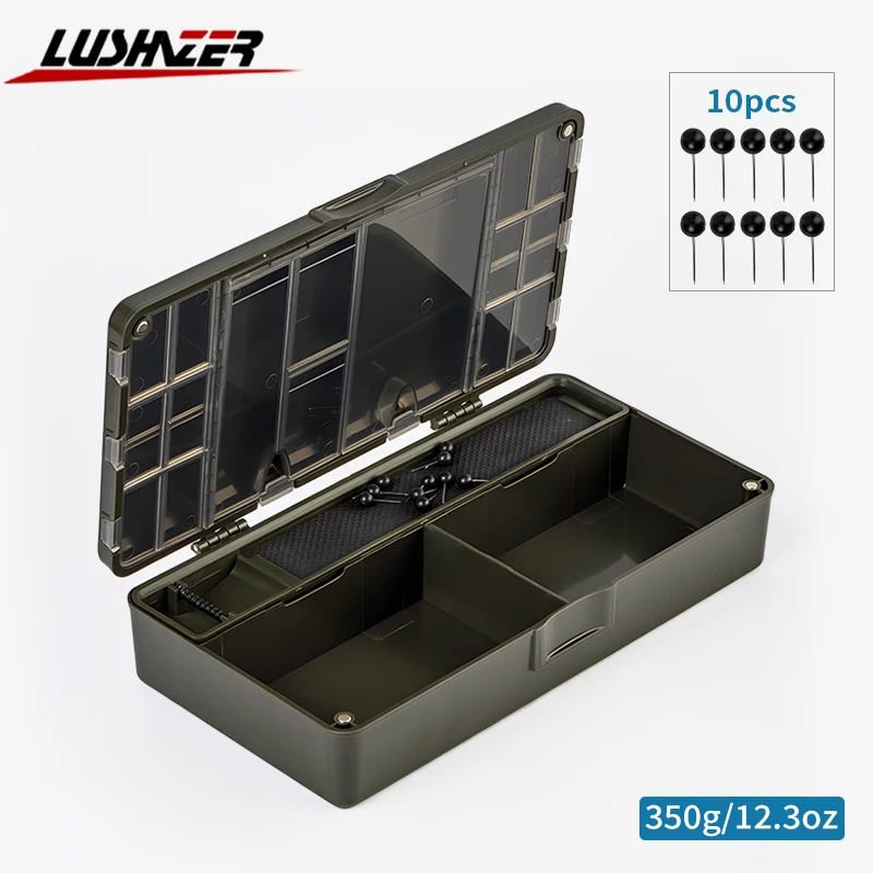 

LUSHAZERМногофункциональная коробка для снастей для ловли карпа, 350 г для магнитных отделений, аксессуары для рыболовных снастей, рыболовные снасти