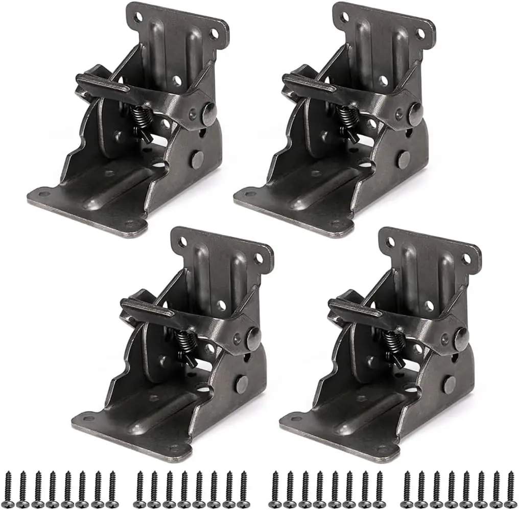 4/8 Pcs Table Leg Folding Brackets Lock Extension Support Bracket Foldable Self Lock Hinges for Table Legs, Bed Leg, Workbench