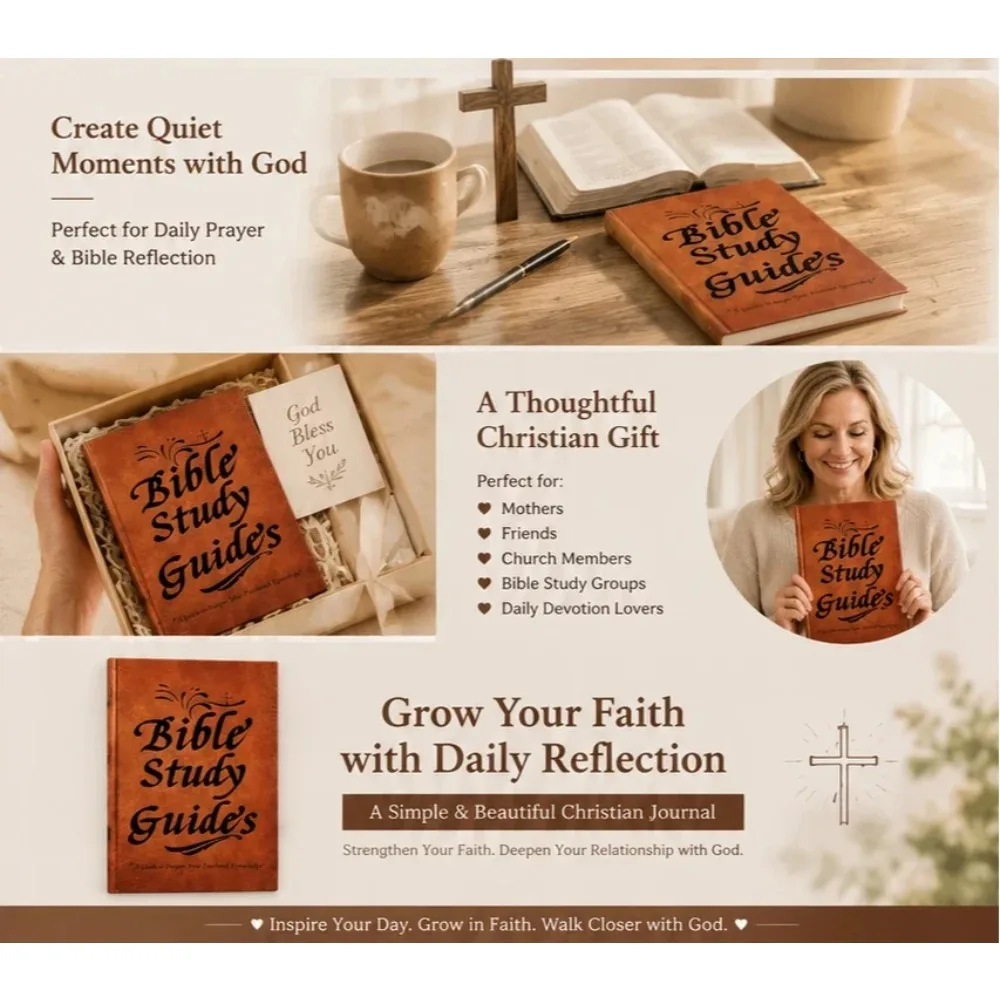 Christian Bible Study Journal with Book-by-Book Scripture Notes Prayer Reflection Pages Devotional Learning Workbook Gift