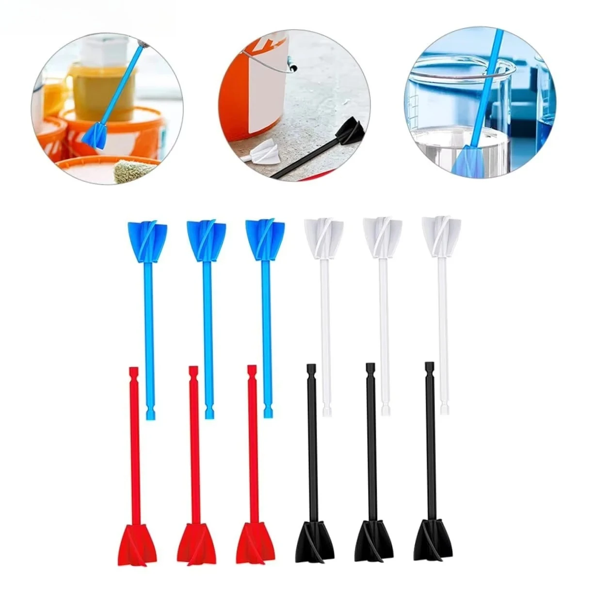 Accesorio Mezclador de Resina Epoxi para Taladro, Agitador de Consistencia para Líquidos y Resinas, con Cabezal Rojo