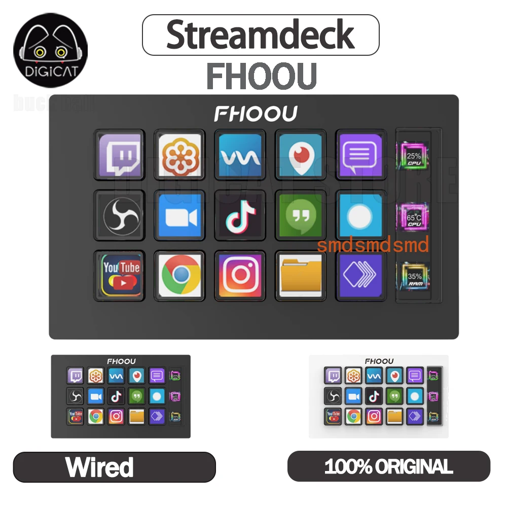

StreamDeck визуальная клавиатура ЖК-кнопка 15 клавиш контроллер для создания живого содержимого пользовательская кнопка Stream Deck для подарков Windows/MacOS