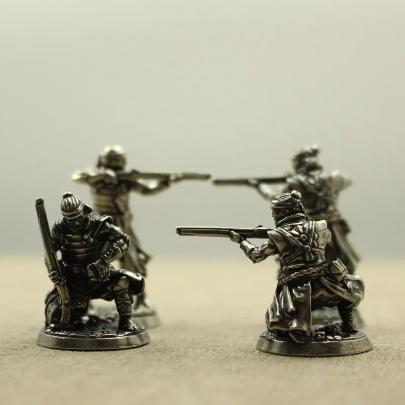 Brass Metal Board Games Japanese Samurai Figurines Miniatures Gunmen Soliders Toy Models Statues Desk Ornament