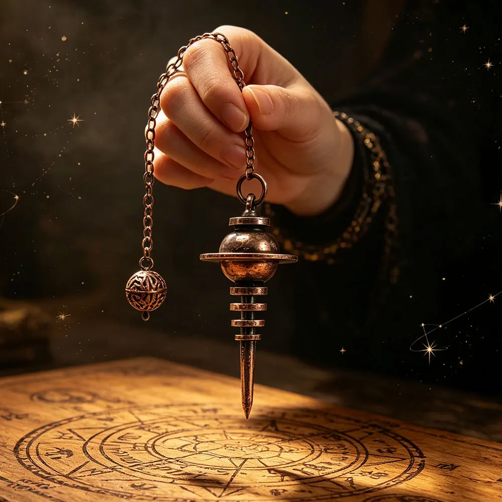 Pendule divinatoire haute précision cuivre métallique pour la divination, les réponses aux questions, le chakra, le Reiki, la guérison Wicca, les réponses spirituelles, isis pendule spirituel pour débutants esoterisme