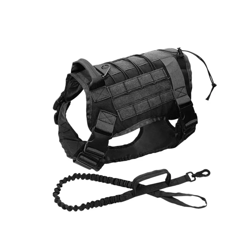 Tactical Dog Vest Harness Working Service Dog Bungee Leash Lead Military Training Medium Large Dogs German Shepherd Clothes