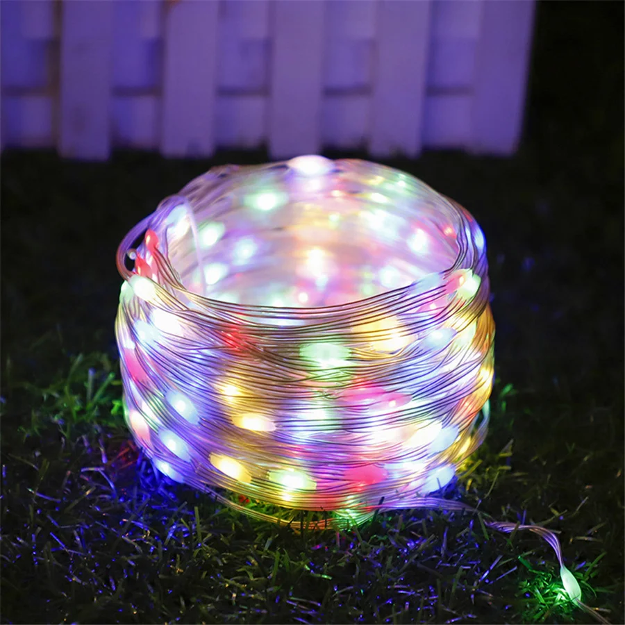 PVC corda luzes para jardim, 100m, 800LED, ultra brilhante, ao ar livre, impermeável, guirlanda de Natal, luzes de fadas, casamento festa decoração