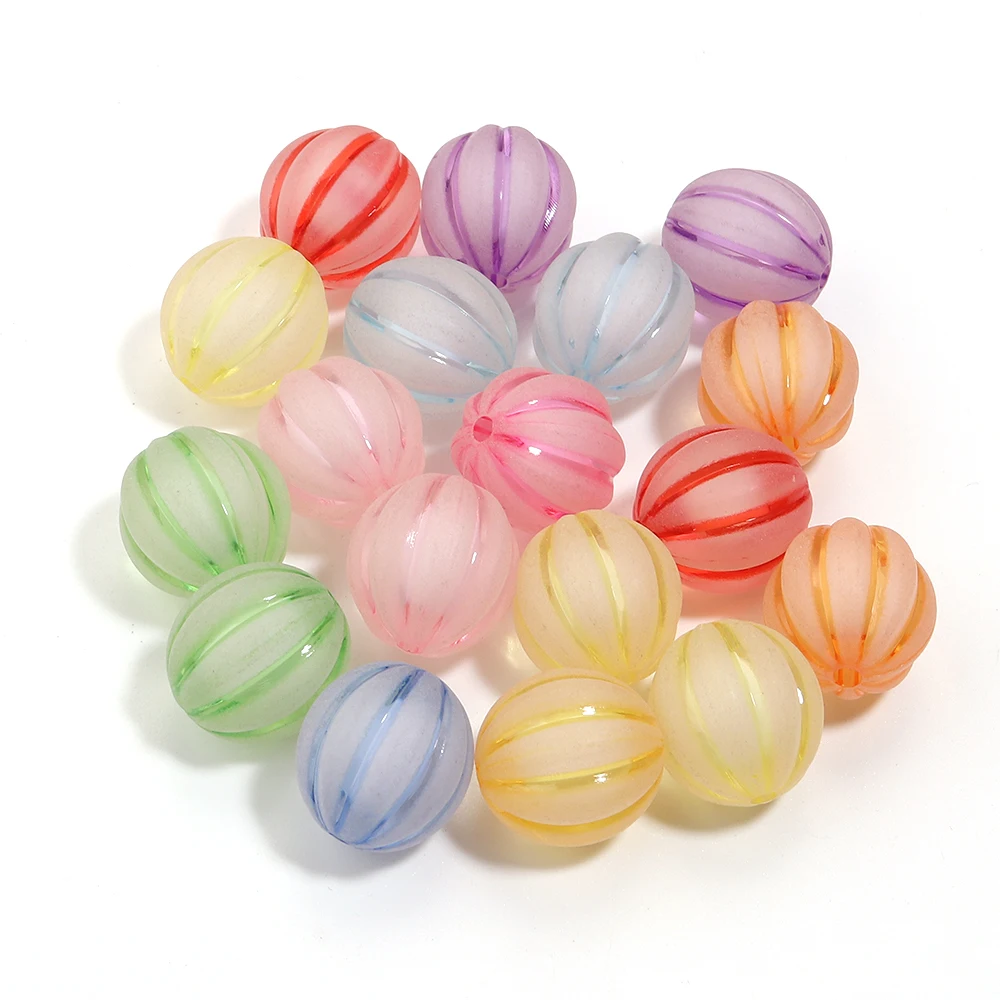 10–100 Stück 8/10/12/16/20 mm bunte Kürbis-Acrylperlen, runde lose Perlen für DIY-Schmuckherstellung, Armbänder, Halsketten, Zubehör – Detail 11