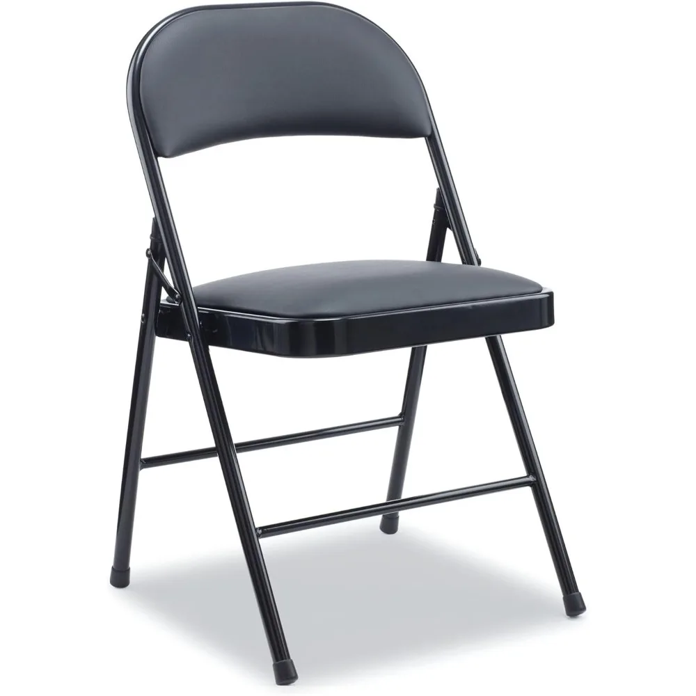 Resin Folding Chair with White Seat and Back, Supports 225 lbs, 18.19 Seat Height, Dark Gray Base, Pack of 4