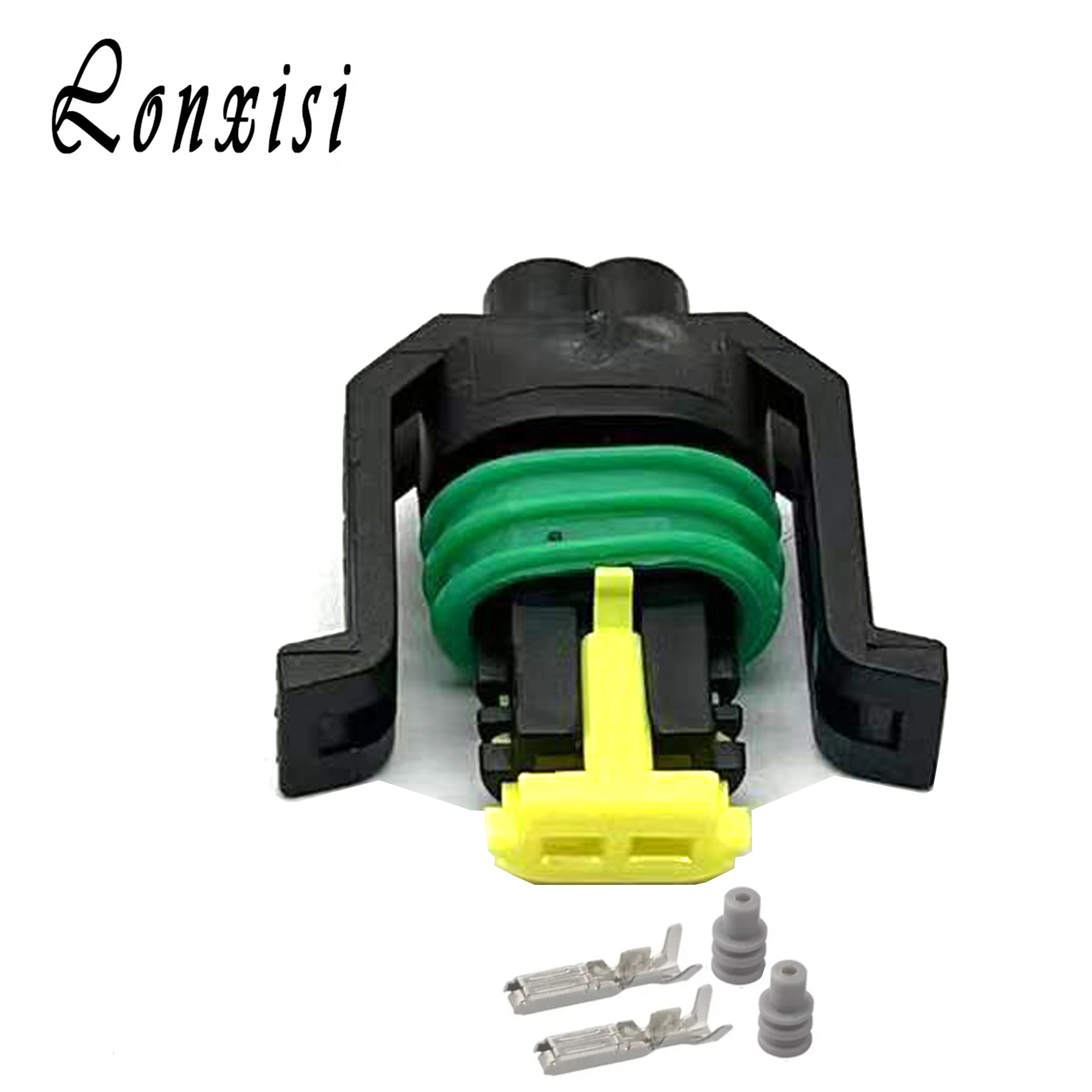 

1/5/10/20/50 Sets 2 Pin 444040-2 Automobile Fuel Injector Black Socket Waterproof Wiring Female Connector Sheath