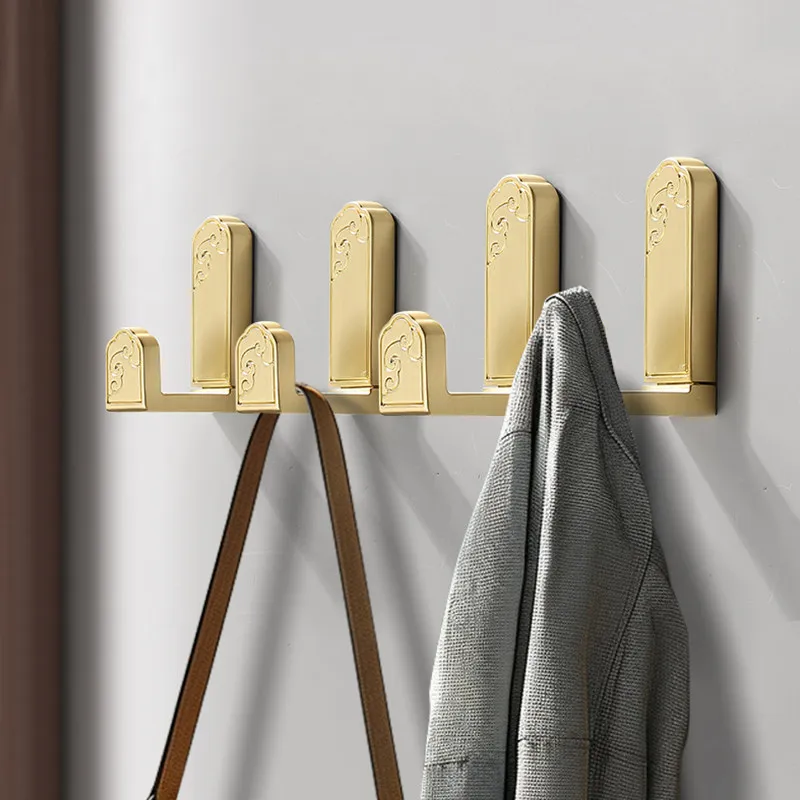 Picture 6: Metal No Drill Wall Mounted Coat Hooks Door Back Coat Hanger Clothes Hat Rack for Entryway Multifunctional Bathroom Towel Hook