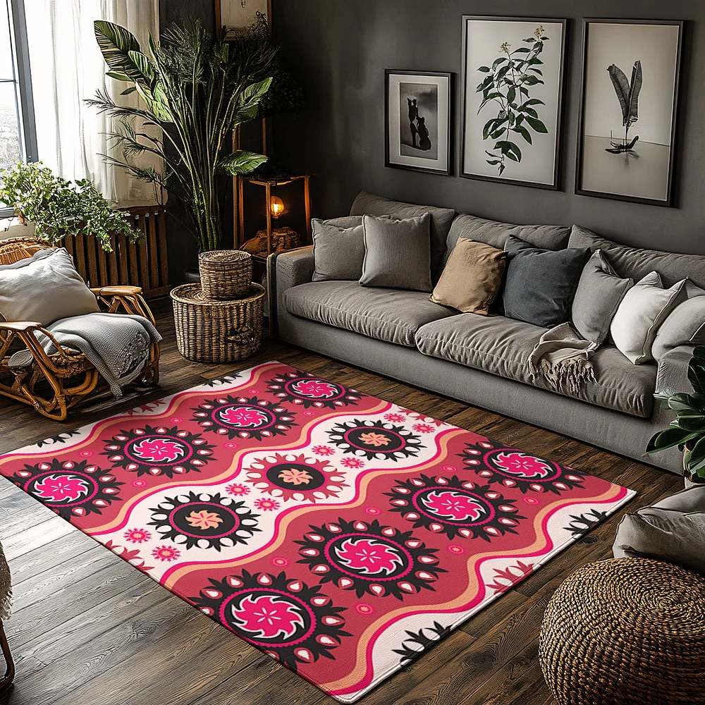 

Винтажный персидский ковер, богемный напольный коврик, домашний декор, гостиная, спальня, нескользящий моющийся узорчатый дизайн