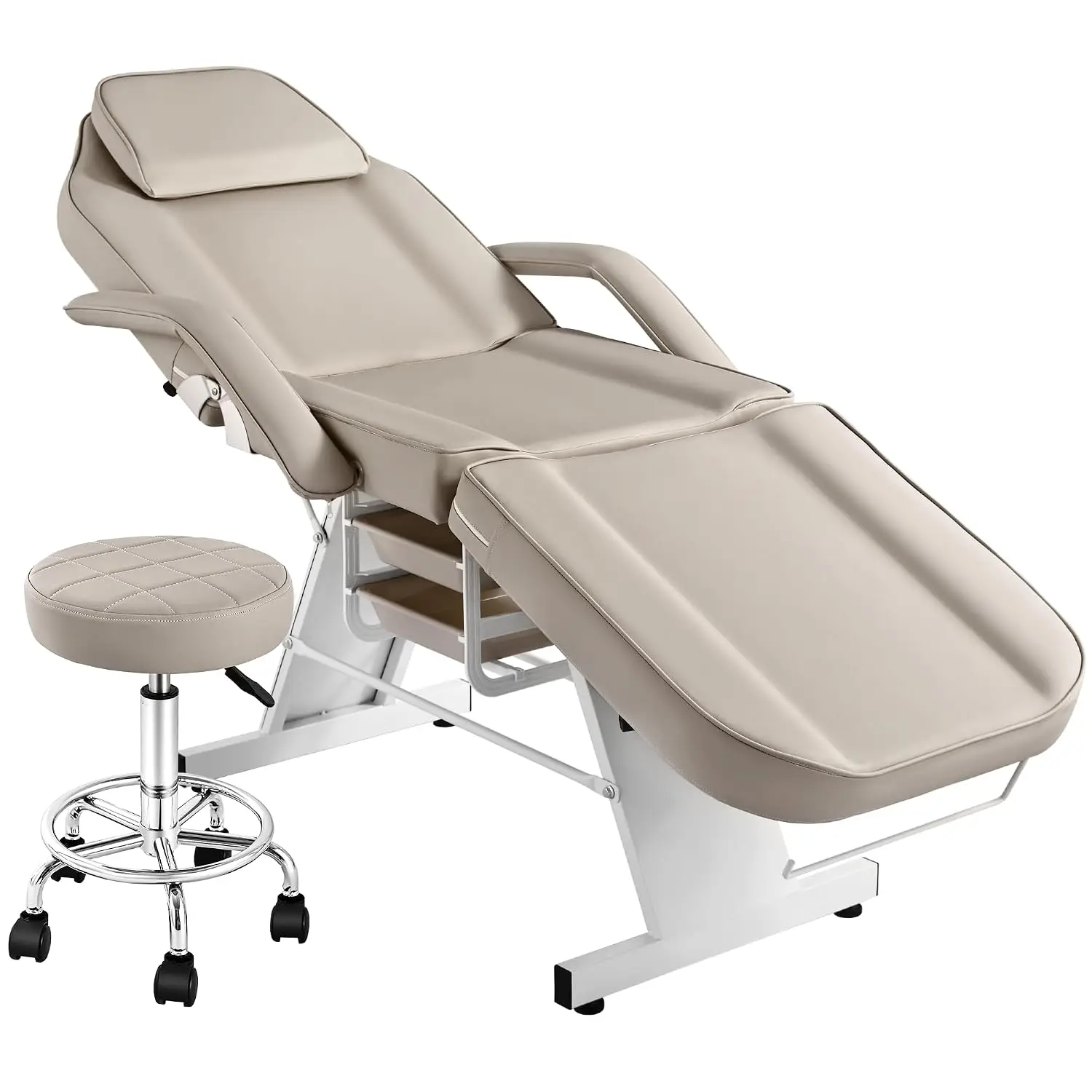 Tattoo Bed Chair for Client, Facial Lash Bed for Esthetician, Grey