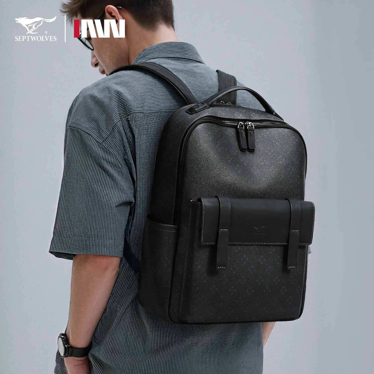 bussiness backpack leather Polare 17.3 Inch Full Grain for Men Multi Pockets Business Travel Laptop Rucksack Brown Made of Full Grain Leather with YKK Zipper The Narcissus Luxurious Business Laptop